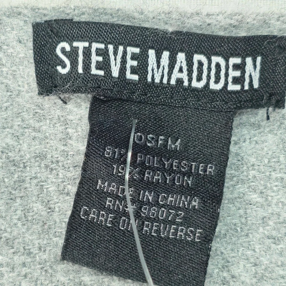 Steve Madden Women Scarf OS Heather Grey Twill Fringe Wrap Soft Cozy Shawl NWT